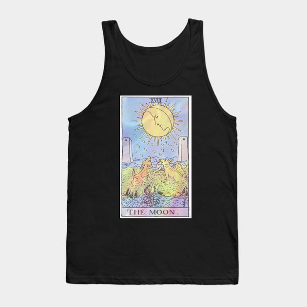 Tarot Card The Moon Holographic Tank Top by Asilynn